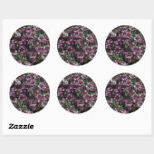 STICKER ROND FLEURS DE DIANTHUS (Feuille)
