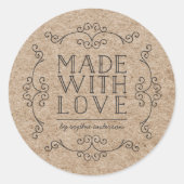 Sticker Rond Fleurs de farine kraft fausses rustiques faites av (Devant)