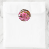 Sticker Rond Fleurs de fleurs de cerisier rose chaud (Sac)
