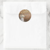 Sticker Rond Fleurs de Gypsophile dans un Pot Mason Rustique &  (Sac)