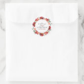 Sticker Rond Fleurs de Jardin rouge profond Wreath (Sac)