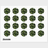 Sticker Rond Fleurs de jasmin Botanique tropicale florale (Feuille)