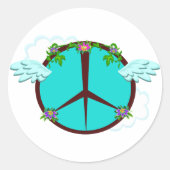 Sticker Rond Fleurs de la Paix (Devant)