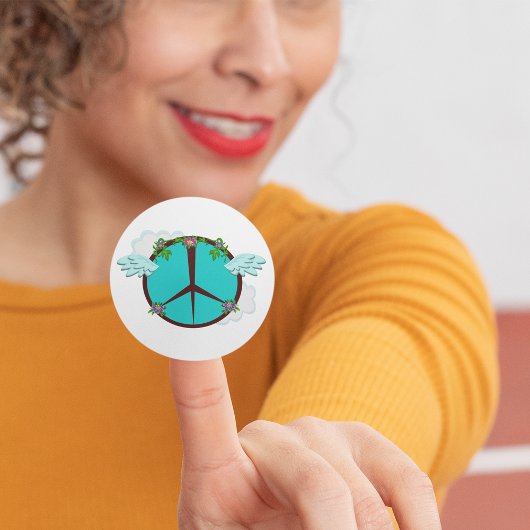 Sticker Rond Fleurs de la Paix