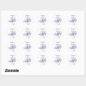 Sticker Rond Fleurs de lavande aquarelle herbes rustiques  (Feuille)