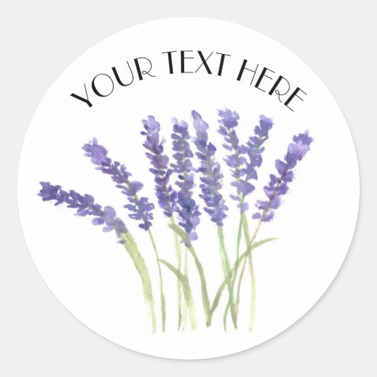 Sticker Rond Fleurs de lavande Herbe Floral Texte rustique (Devant)