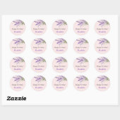 Sticker Rond Fleurs de lavande rose anniversaire (Feuille)