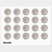 Sticker Rond Fleurs de lavande violettes sur Cla de douche nupt (Feuille)