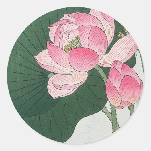 Sticker Rond Fleurs de lotus en fleurs (Devant)