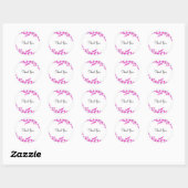 Sticker Rond Fleurs de Magenta Merci (Feuille)