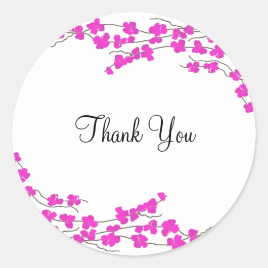 Sticker Rond Fleurs de Magenta Merci (Devant)