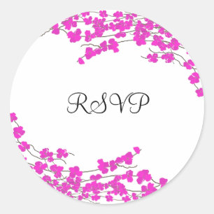 Sticker Rond Fleurs de Magenta RSVP