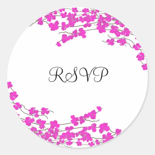 Sticker Rond Fleurs de Magenta RSVP (Devant)