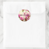 Sticker Rond Fleurs de Magnolia Floral Botanical Blossom Chic (Sac)