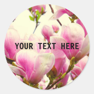 Sticker Rond Fleurs de Magnolia Floral Botanical Blossom Chic