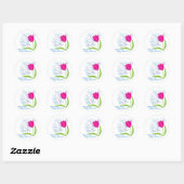 Sticker Rond Fleurs de mai (Feuille)