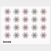 Sticker Rond Fleurs de mandala auto-amoureuses (Feuille)