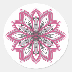 Sticker Rond Fleurs de mandala auto-entretenues