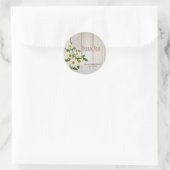 Sticker Rond Fleurs de marguerite rustiques de campagne (Sac)