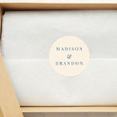 Sticker Rond Fleurs de mariage du milieu du siècle | Crème