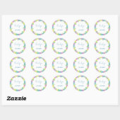 Sticker Rond Fleurs de mariage estival aquarelle classique ro (Feuille)