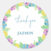 Sticker Rond Fleurs de mariage estival aquarelle classique ro (Devant)