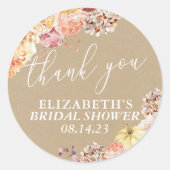 Sticker Rond Fleurs de mariage Floral Tombez amoureux (Devant)