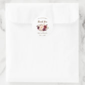 Sticker Rond Fleurs de Marsala Douce Treat Mariage Merci (Sac)