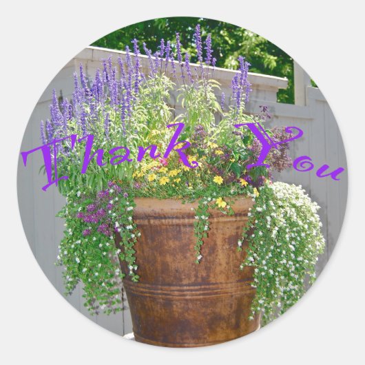 Sticker Rond Fleurs de Merci (Devant)