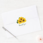 Sticker Rond Fleurs de Merci Florales Fleurs de soleil Jaunes e (Enveloppe)