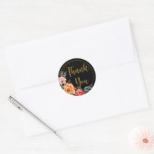 Sticker Rond Fleurs de Merci noir (Enveloppe)