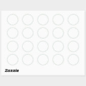 Sticker Rond Fleurs de neige vert blanc mignon frontière blanc  (Feuille)