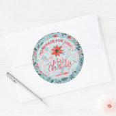 Sticker Rond Fleurs de Noël Marchandises maison Cuisine de vaca (Enveloppe)