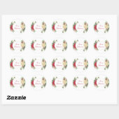 Sticker Rond Fleurs de Noël vintage (Feuille)