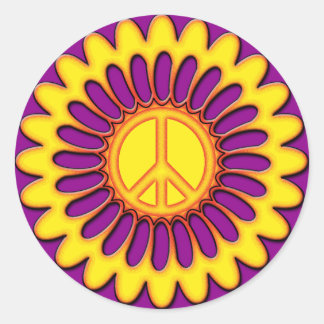 STICKER ROND FLEURS DE PAIX