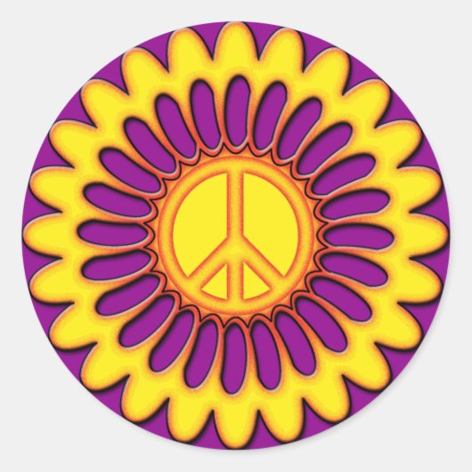 STICKER ROND FLEURS DE PAIX (Devant)