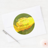 Sticker Rond Fleurs de pavot Adresse personnalisée (Enveloppe)