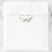 Sticker Rond Fleurs de Pêche Élégant Mariage Faveur (Sac)