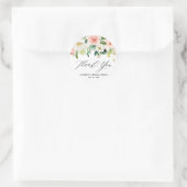 Sticker Rond Fleurs de pêcher roses aquarelles romantiques Merc (Sac)