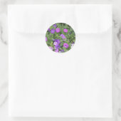 Sticker Rond Fleurs de pétunia violettes florales de printemps  (Sac)