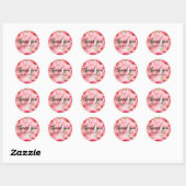 Sticker Rond Fleurs de pivoine de remerciement texte (Feuille)