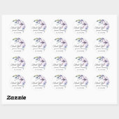Sticker Rond Fleurs de pivoine romantique Merci mariage Faveur (Feuille)