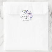 Sticker Rond Fleurs de pivoine romantique Merci mariage Faveur (Sac)