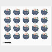 Sticker Rond Fleurs de pivoines romantiques | Blue Merci Favor (Feuille)