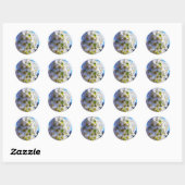 Sticker Rond Fleurs de poires (Feuille)