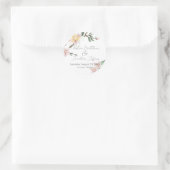 Sticker Rond Fleurs de pommier aquarelles romantiques (Sac)