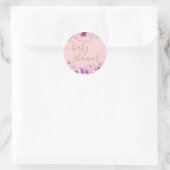 Sticker Rond Fleurs de prairie Baby shower rose (Sac)