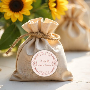 Sticker Rond Fleurs de prairie Mariage Faveur Merci