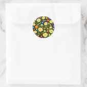 Sticker Rond Fleurs de printemps (Sac)