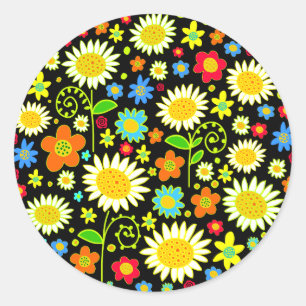 Sticker Rond Fleurs de printemps